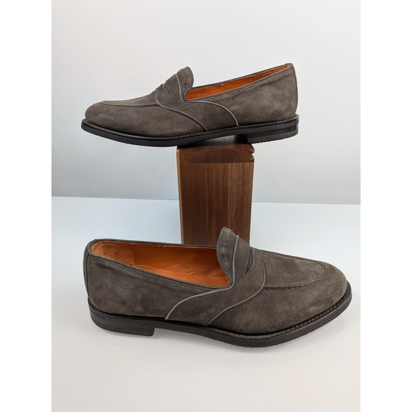 Andrea Ventura Firenze Sailor Brown Suede Loafers Slip On Shoes Men Size 8.5